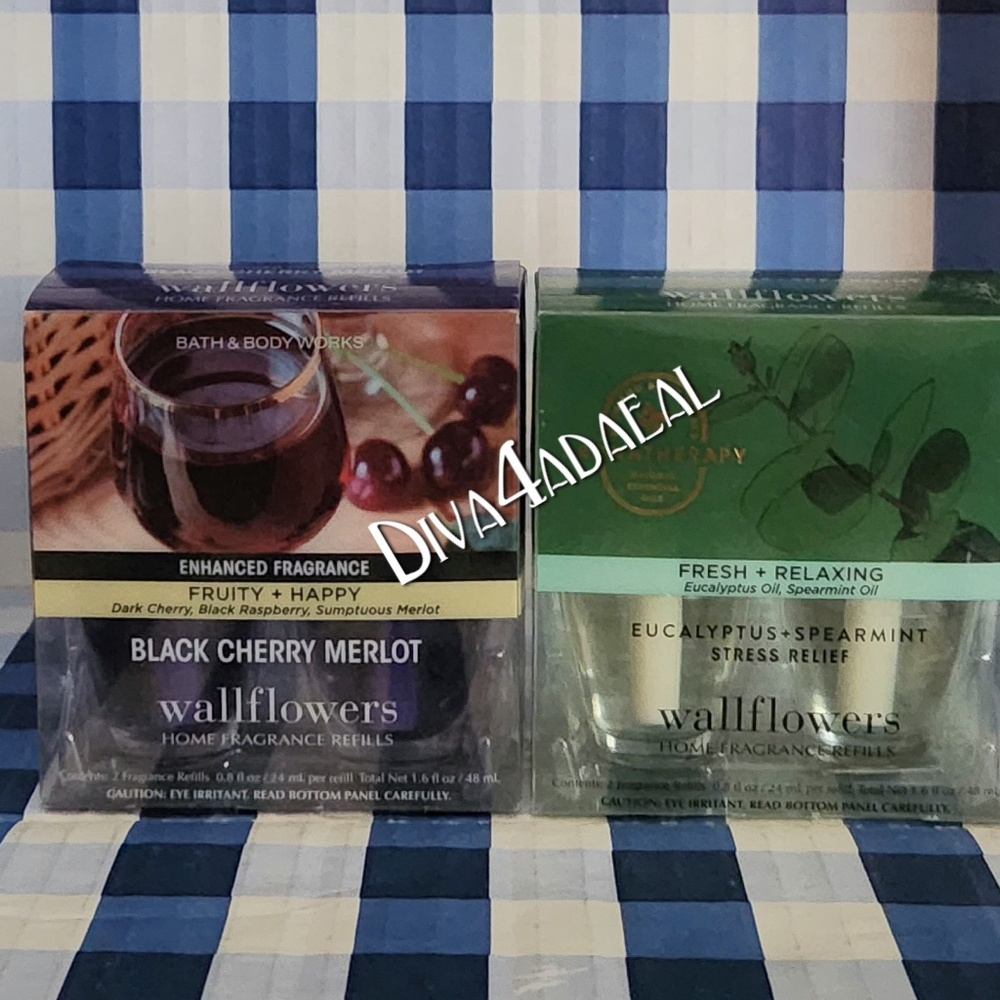 Bath & Body Works EUCALYPTUS SPEARMINT & BLACK CHERRY MERLOT Wallflower Refills
